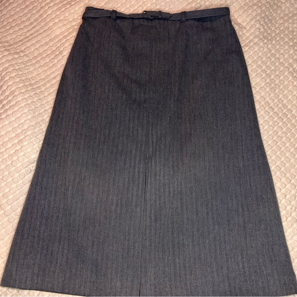 Vintage Y2K RL Sport Ralph Lauren Herringbone Wool‎ Skirt Gray 90s Workwear 6